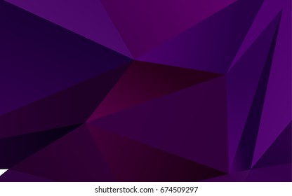 Dark Purple vector low poly template. Shining illustration, which consist of triangles. The textured pattern can be used for background.