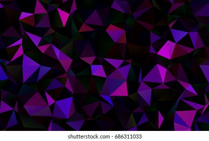 Dark Purple vector low poly pattern. Creative geometric illustration in Origami style with gradient. The elegant pattern can be used as part of a brand book.