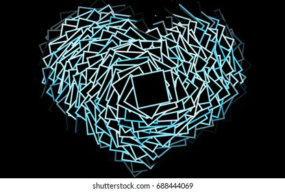 Dark Purple vector low poly background. A sample with a polygonal design. Illustration in polygonal style with repeating squares