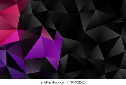 Dark Purple vector low poly pattern. A vague abstract illustration with gradient. A completely new design for your business.