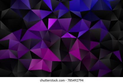 Dark Purple vector low poly template. Brand-new colored illustration in blurry style with gradient. The template can be used as a background for cell phones.