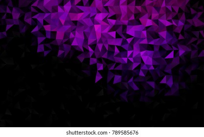 Dark Purple vector low poly pattern. Creative illustration in halftone style with gradient. The textured pattern can be used for background.