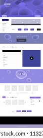Dark Purple vector Material Design Kit with liquid shapes. Glitter abstract illustration with blurred bubble shapes.. This sample is for your landing page.