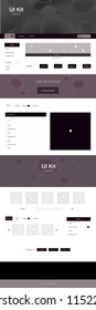 Dark Purple vector Material Design Kit with liquid shapes. Creative illustration in halftone marble style with gradient. Beautiful layout for websites, landing pages.