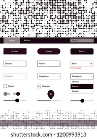 Dark Purple vector Material Design Kit with dots. Decorative ui kit design in abstract style with colorful dots. This template you can use for landing pages.