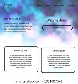 Dark Purple vector Material Design Kit with stars. Simple Material Design Kit with colorful clouds in header. Beautiful layout for websites, landing pages.