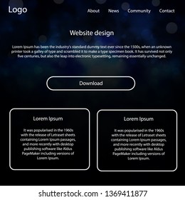 Dark Purple vector Material Design Kit with stars. Beautiful ui ux kit with colorful sky in its header. This template you can use for websites.