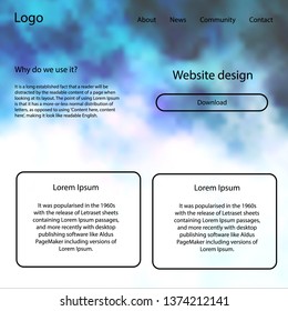 Dark Purple vector Material Design Kit with stars. Web ui kit with abstract gradient clouds in its header. This template you can use for landing pages.