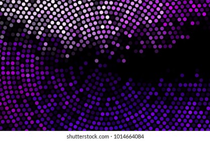 Dark Purple vector modern geometrical circle abstract background. Dotted texture template. Geometric pattern in halftone style with gradient. 