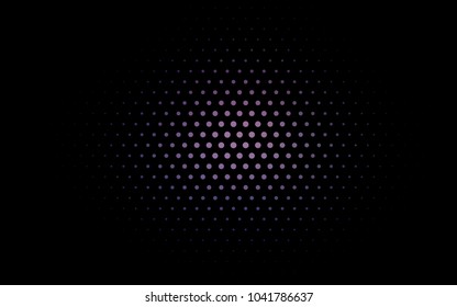 Dark Purple vector modern geometrical circle abstract background. Dotted texture template. Geometric pattern in halftone style with gradient. 