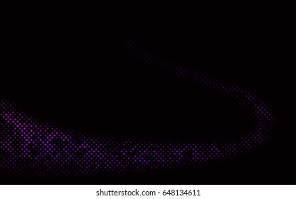 Dark Purple vector modern geometrical circle abstract background. Dotted texture template. Geometric pattern in halftone style with gradient. 