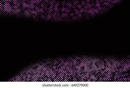 Dark Purple vector modern geometrical circle abstract background. Dotted texture template. Geometric pattern in halftone style with gradient. 
