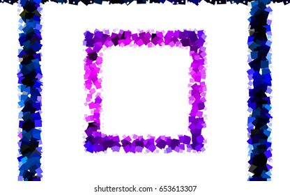 Dark Purple vector modern geometrical background. Abstract template. Geometric pattern in square style with gradient.
