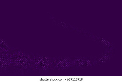 Dark Purple vector modern geometrical circle abstract background. Dotted texture template. Geometric pattern in halftone style with gradient. 