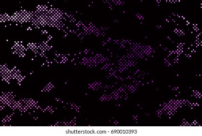Dark Purple vector modern geometrical circle abstract background. Dotted texture template. Geometric pattern in halftone style with gradient. 