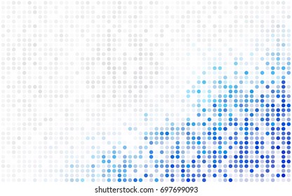 Dark Purple vector modern geometrical circle abstract background. Dotted texture template. Geometric pattern in halftone style with gradient. 