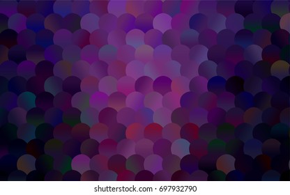 Dark Purple vector modern geometrical circle abstract background. Dotted texture template. Geometric pattern in halftone style with gradient. 
