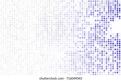 Dark Purple vector modern geometrical circle abstract background. Dotted texture template. Geometric pattern in halftone style with gradient. 
