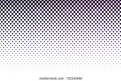 Dark Purple vector modern geometrical circle abstract background. Dotted texture template. Geometric pattern in halftone style with gradient. 