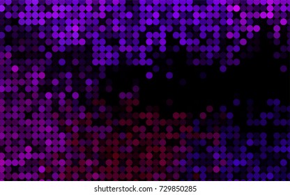 Dark Purple vector modern geometrical circle abstract background. Dotted texture template. Geometric pattern in halftone style with gradient. 