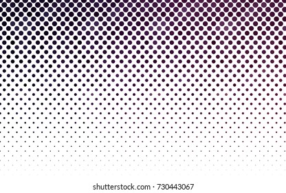 Dark Purple vector modern geometrical circle abstract background. Dotted texture template. Geometric pattern in halftone style with gradient. 