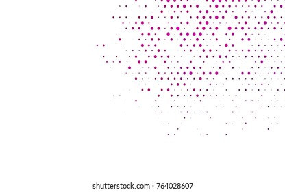 Dark Purple vector modern geometrical circle abstract background. Dotted texture template. Geometric pattern in halftone style with gradient. 