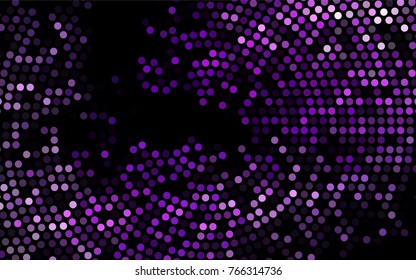 Dark Purple vector modern geometrical circle abstract background. Dotted texture template. Geometric pattern in halftone style with gradient. 