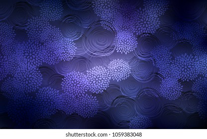 Dark Purple vector natural abstract pattern. Colorful abstract illustration with flowers in doodle style. The textured pattern can be used for website.