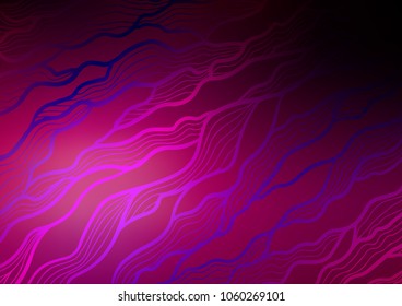 Dark Purple vector natural abstract template. Doodles on blurred abstract background with gradient. Hand painted design for web, leaflet, textile.