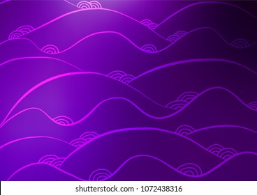 Dark Purple vector natural abstract pattern. Shining colored illustration with doodles in Zen tangle style. Brand-new style for your business design.