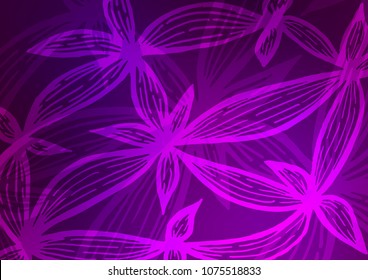 Dark Purple vector natural abstract pattern. Shining colored illustration with doodles in Zen tangle style. Brand-new design for your business.