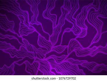 Dark Purple vector natural abstract pattern. Decorative shining illustration with doodles on abstract template. The elegant pattern can be used as a part of a brand book.