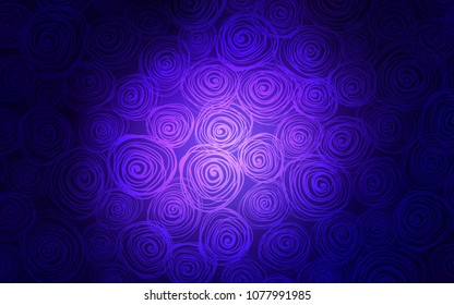 Dark Purple vector natural abstract background. Decorative shining illustration with doodles on abstract template. The best blurred design for your business.