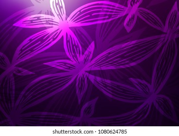 Dark Purple vector natural abstract texture. Creative illustration in blurred style with doodles and Zen tangles. Hand painted design for web, wrapping, wallpaper.