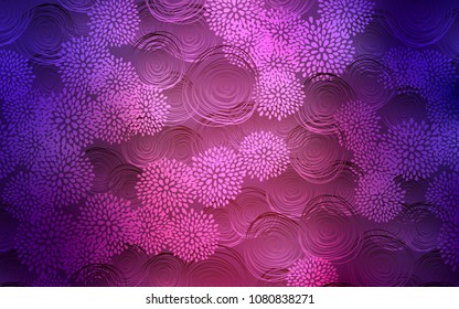 Dark Purple vector natural abstract pattern. Modern geometrical abstract illustration with flowers. The elegant pattern can be used as a part of a brand book.