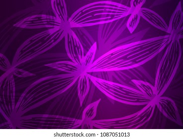 Dark Purple vector natural abstract template. Creative illustration in blurred style with doodles and Zen tangles. The completely new template can be used for your brand book.