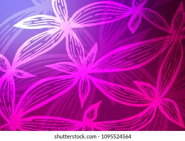 Dark Purple vector natural abstract pattern. Decorative shining illustration with doodles on abstract template. Hand painted design for web, wrapping, wallpaper.