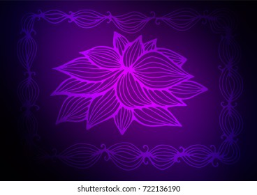 Dark Purple vector natural abstract template. Brand-new colored illustration in blurry style with doodles. The elegant pattern can be used as a part of a brand book.