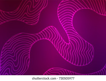 Dark Purple vector natural abstract background. Blurred decorative design in Indian style with lines. The pattern can be used for coloring books and pages for kids.