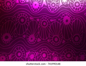 Dark Purple vector natural abstract pattern. Ethnic elegant natural pattern with gradient. A completely new design for your business.
