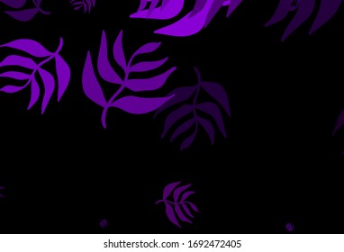 Obra de arte natural vector púrpura oscuro con hojas. Ilustración de hojas en estilo Origami con degradado. Diseño elegante para su libro de marca.