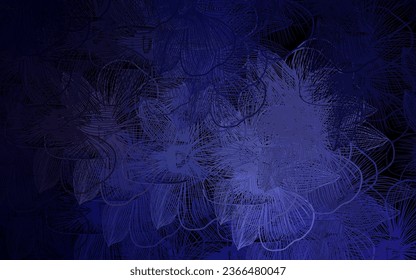 Dark Purple vector natural artwork with flowers. Flowers in natural style on white background. Hand painted design for web, wrapping.