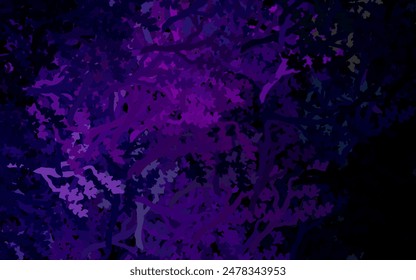 Dark Purple vector natural artwork with leaves, branches. An elegant bright illustration with leaves and branches. Doodle design for your web site.