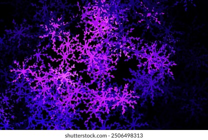 Dark Purple vector natural artwork with flowers, leaves. Illustration with doodles on abstract template. Colorful pattern for kid's books.
