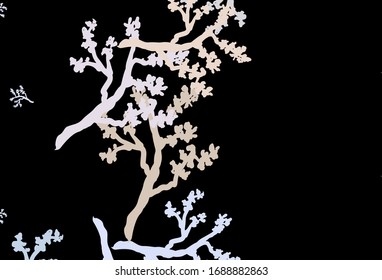 Dark Purple vector natural backdrop with branches. Sketchy doodles on white background. Elegant pattern for your brand book.