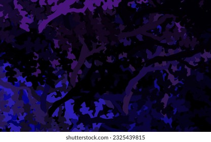Dark Purple vector natural backdrop with leaves, branches. Glitter abstract illustration with leaves and branches. Hand painted design for web, leaflets.