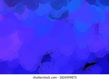 Dark Purple vector natural background with leaves. Creative illustration in blurred style with leaves. Hand painted design for web, leaflets.