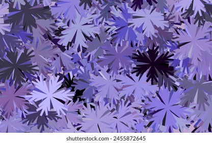 Fondo natural de Vector púrpura oscuro con flores. Ilustración con coloridas flores de garabato abstracto. Diseño pintado a mano para Web, folletos.
