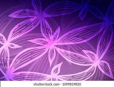 Dark Purple vector natural elegant texture. A vague abstract illustration with doodles in Indian style. The textured pattern can be used for website.