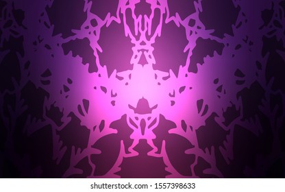 Dark Purple vector natural elegant pattern. A vague abstract illustration with doodles drawn by child in Indian style. A completely new template for your business design.
